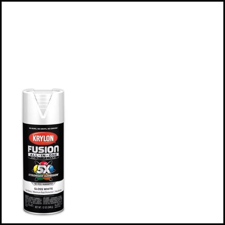 Short Cuts Krylon Fusion All-In-One Gloss White Paint+Primer Spray Paint 12 oz K02727007